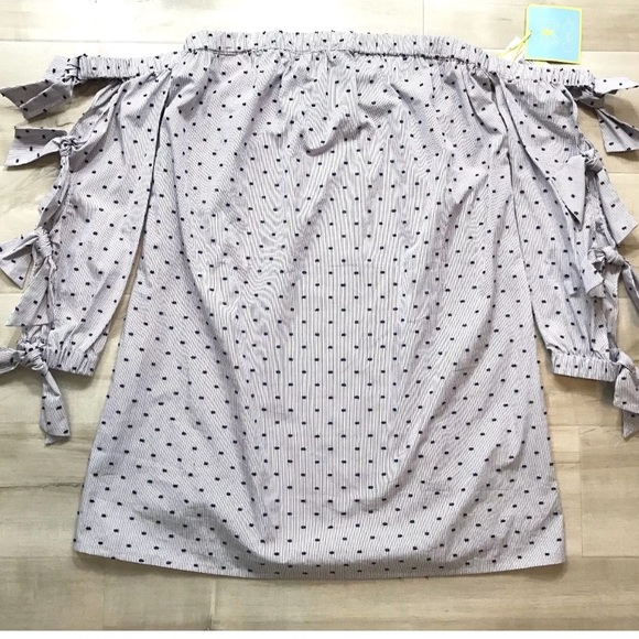 Cece Off Shoulder Shift Dress Swiss dots Polka - Picture 6 of 8